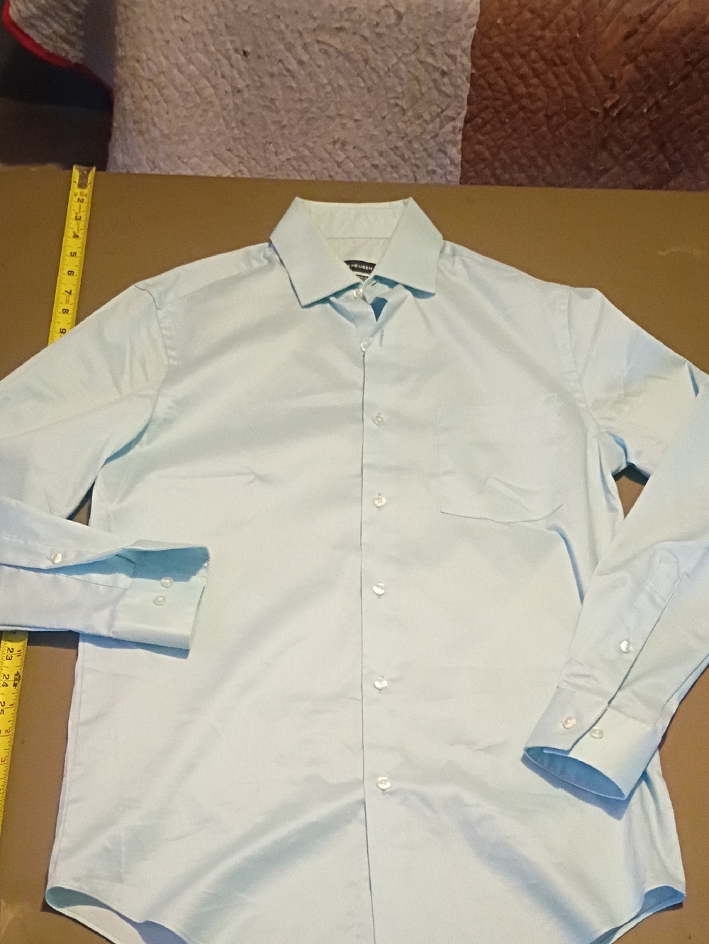 Van Heusen Light Blue Men's Dress Shirt - Spread Collar